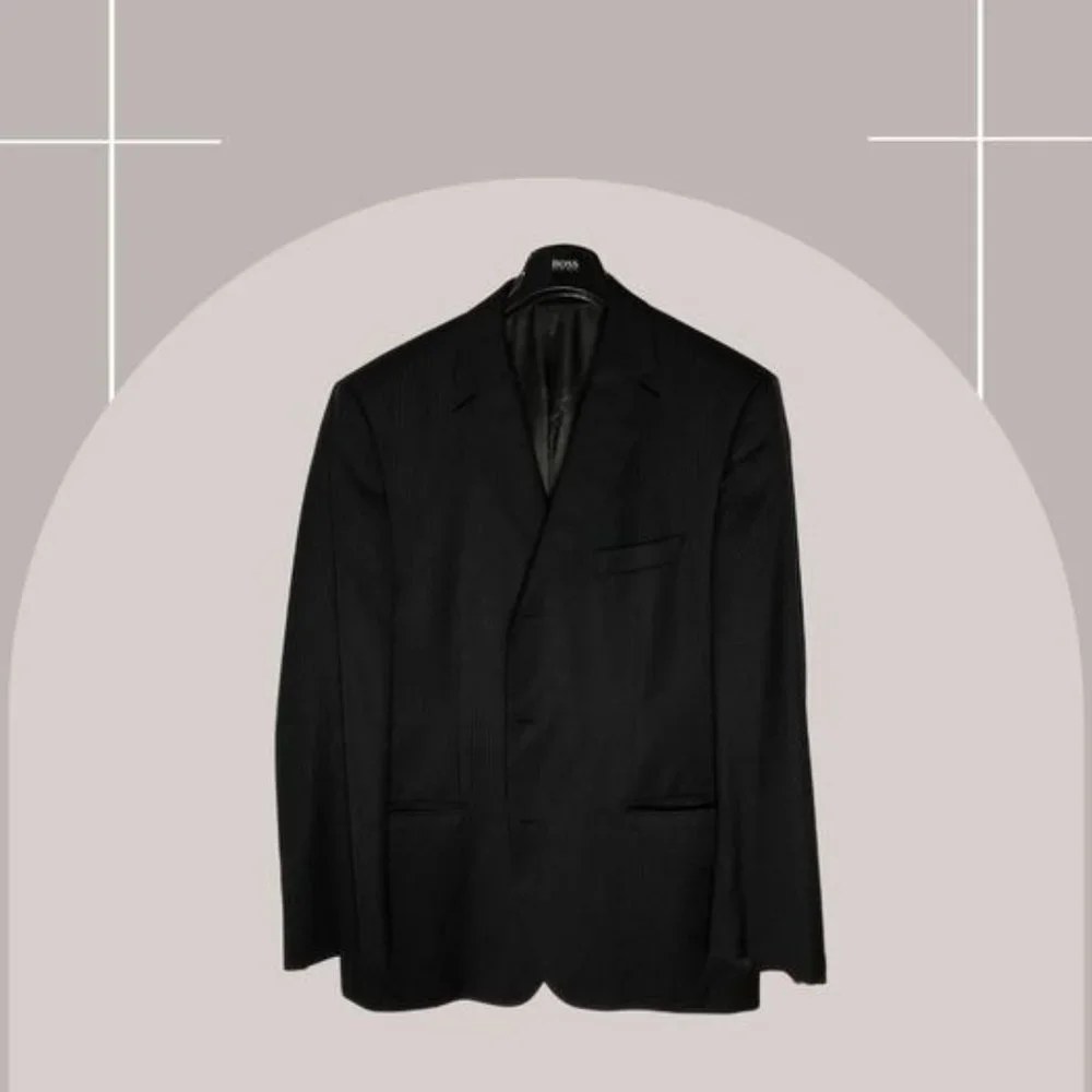 #5 - HUGO BOSS - BLACK JACKET ONLY - SIZE 46R - Picture 1 of 3